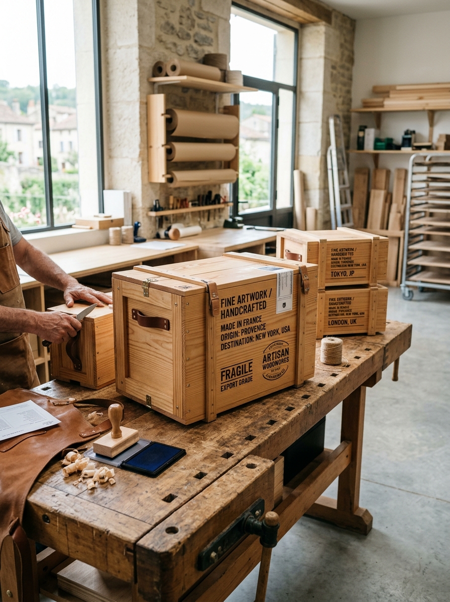 Logistics process export wood crate
